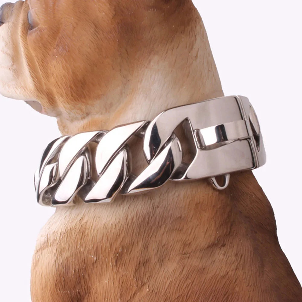 Starkes 32mm Edelstahl-Hundehalsband (Kette) – Für Pitbull, Dobermann & Bulldogge - Animalivo
