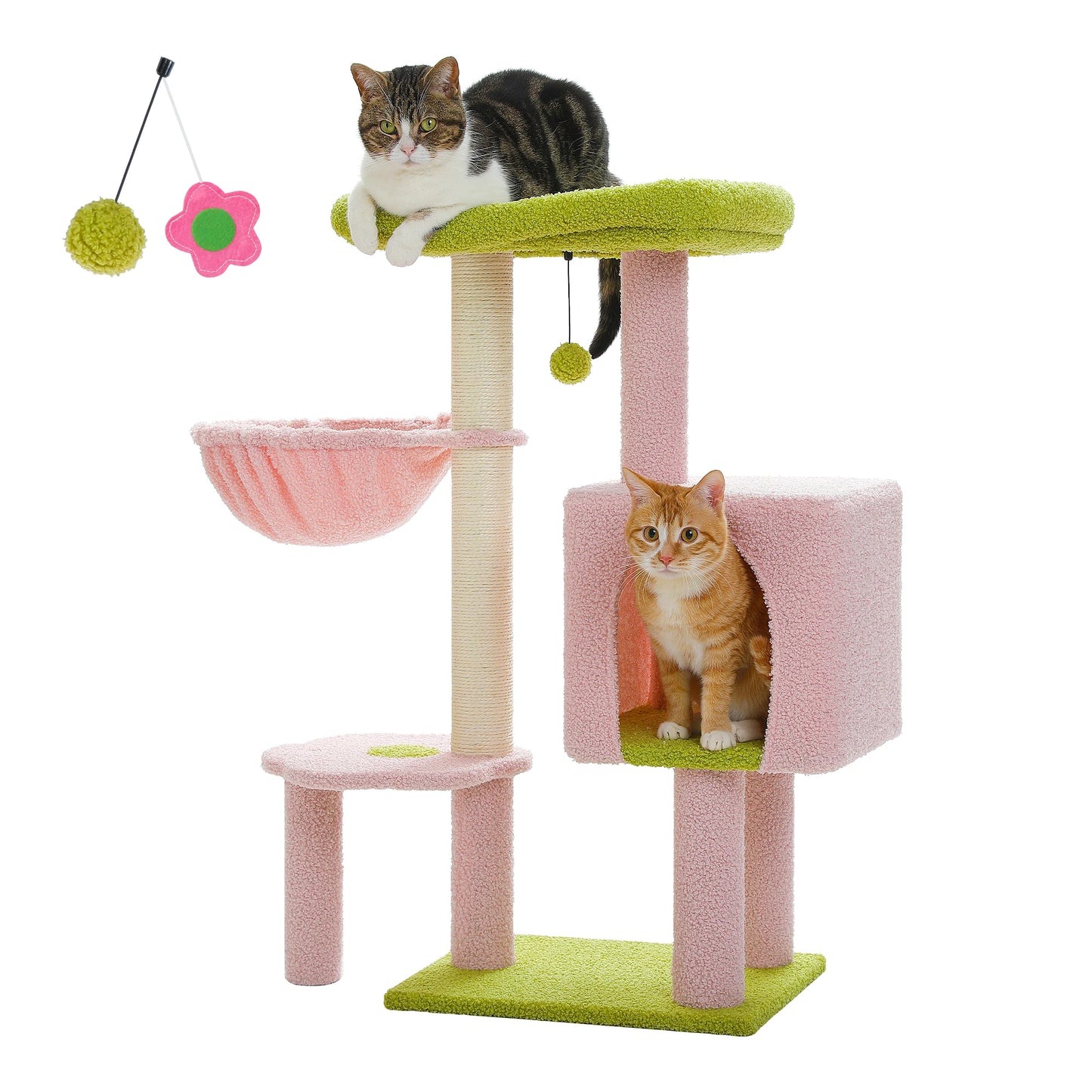 Kompakter Kratzbaum (90 cm) mit Höhle & Hängematte