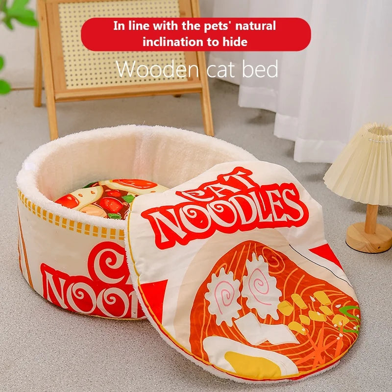 Warmes Ramen-Katzenbett für den Winter