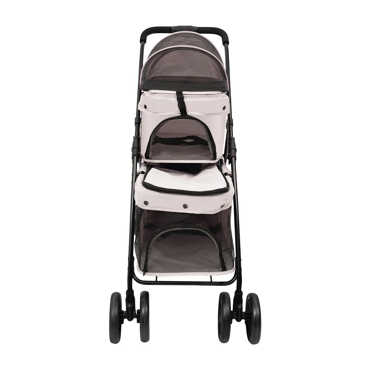 Faltbarer Doppel-Haustier-Kinderwagen (2-lagig) – Leichter Trolley für Reisen - Animalivo