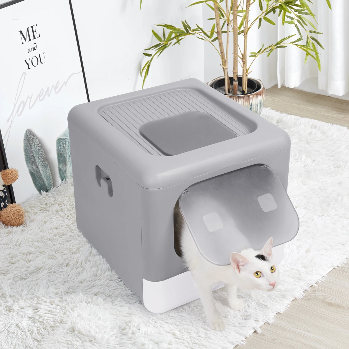 Geschlossene Faltbare Katzentoilette mit Sieb & Schaufel