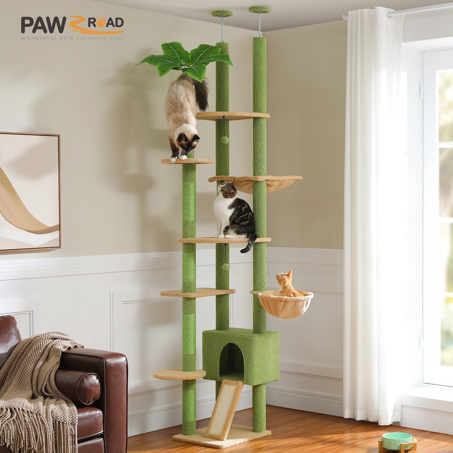 Verstellbarer Kratzbaum Boden bis zur Decke (230-252 cm)