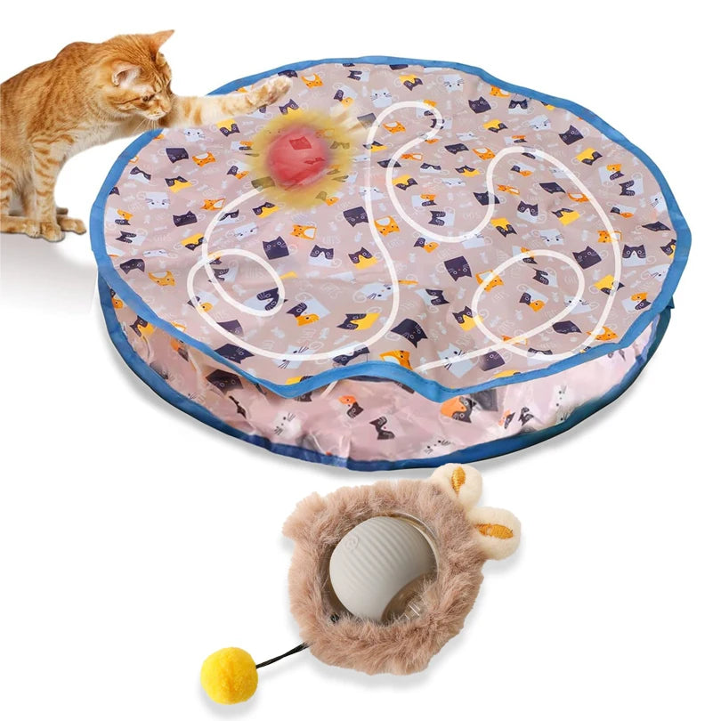 Interaktiver Katzenspielzeugball mit Versteckfunktion