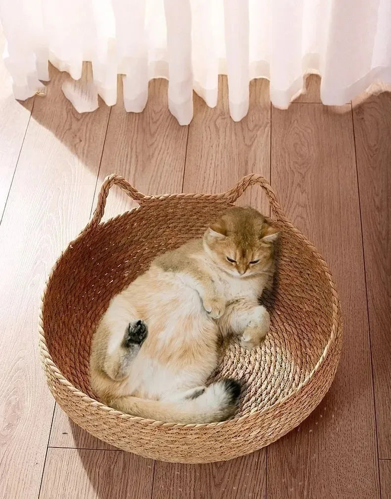 Natürlich gewebtes Katzenbett für alle Jahreszeiten