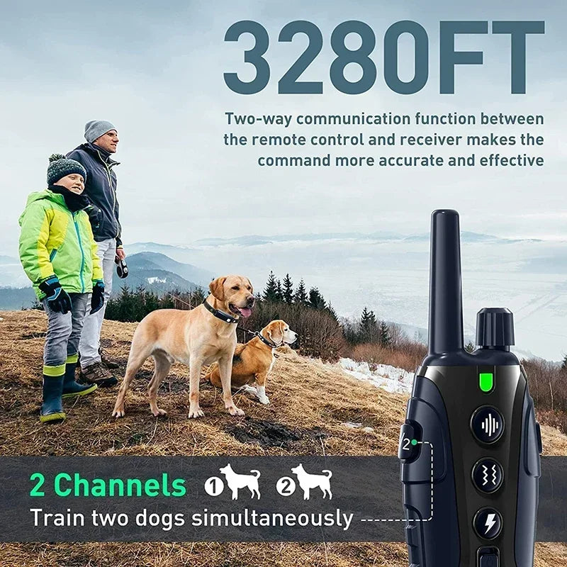 1000 m intelligentes Hundetrainingshalsband mit ferngesteuertem Elektroschocker, geeignet zum Verhindern des Bellen von Hunden, Trainingszubehör für Haustierverhalten - Animalivo