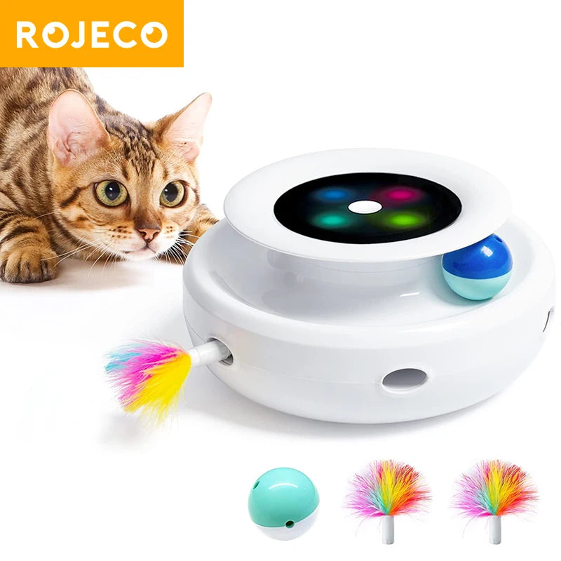 Smartes 2-in-1 Katzenspielzeug: Feder & Ball
