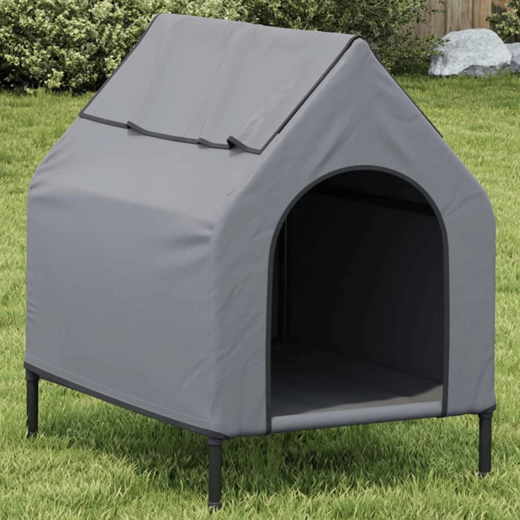 Stabiles Hundehaus (Hellgrau) aus Oxford-Stoff und Stahl – Indoor & Outdoor