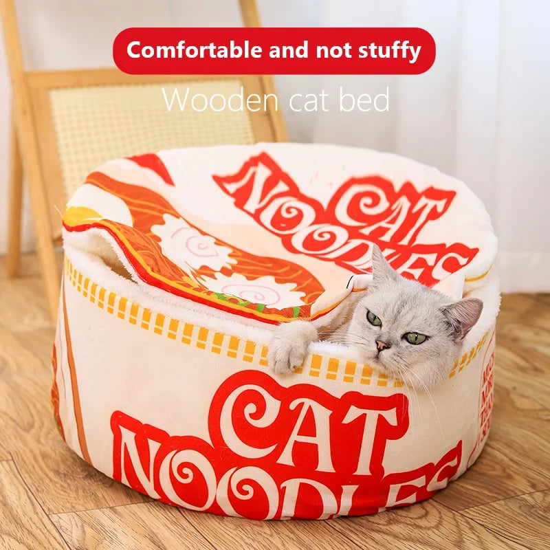 Warmes Ramen-Katzenbett für den Winter