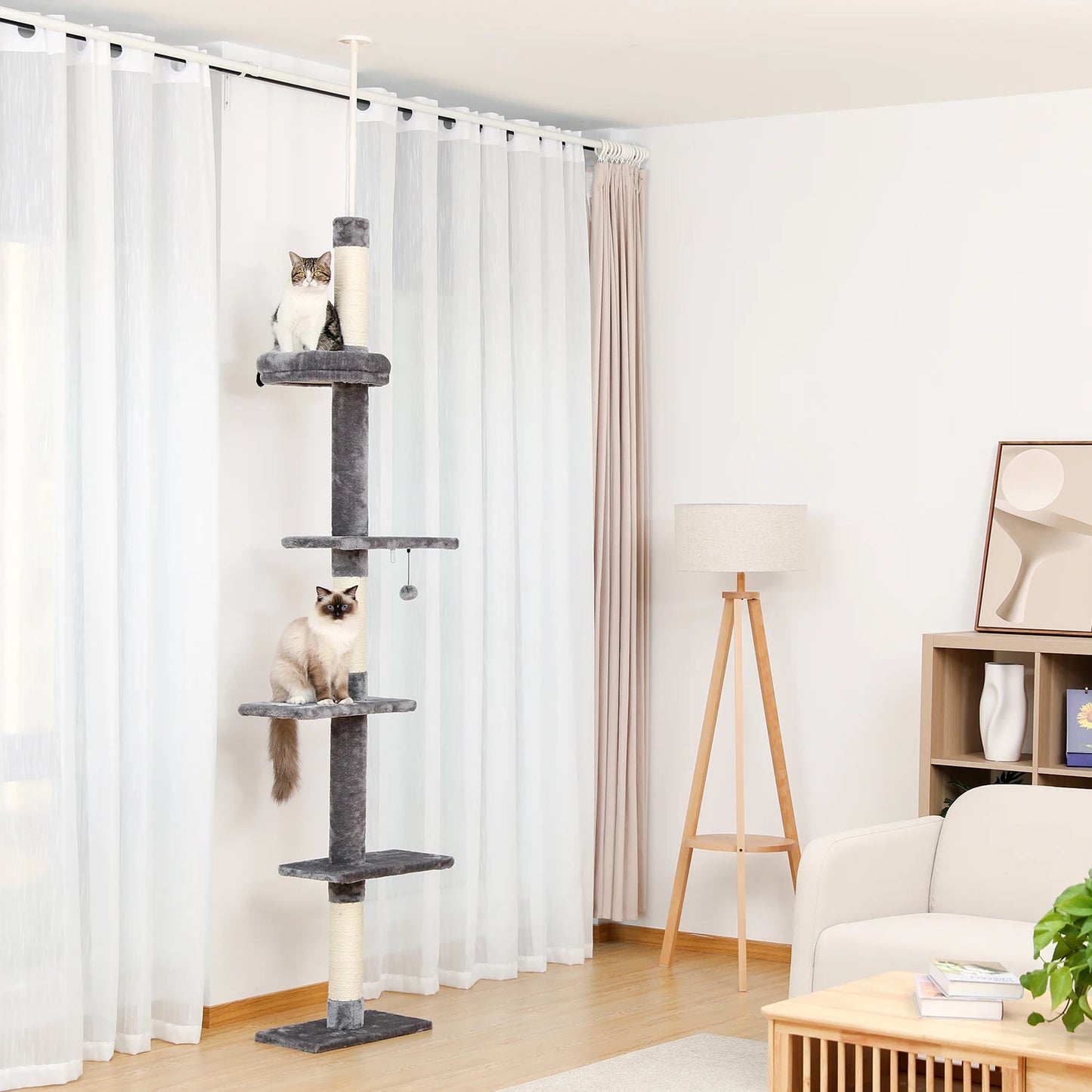 Höhenverstellbarer Kratzbaum Boden bis zur Decke
