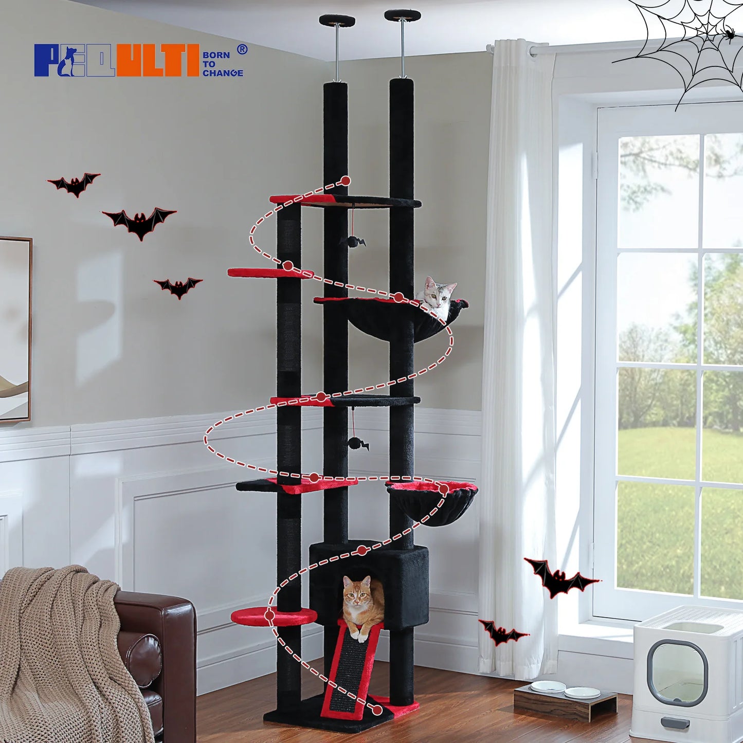 Verstellbarer Kratzbaum Boden bis zur Decke (230-252 cm)