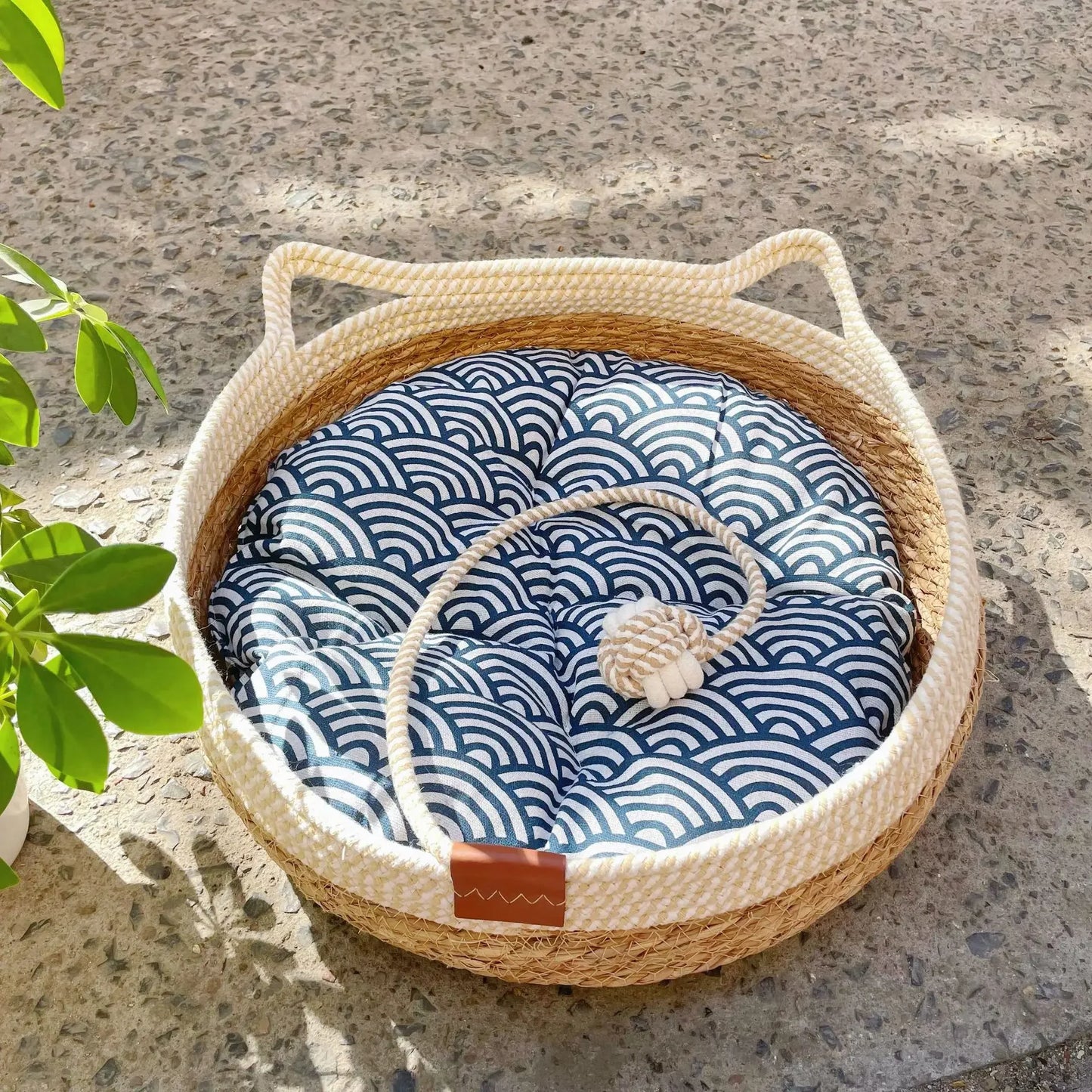 Gewebtes Katzenbett aus Weinstock (35/40cm)