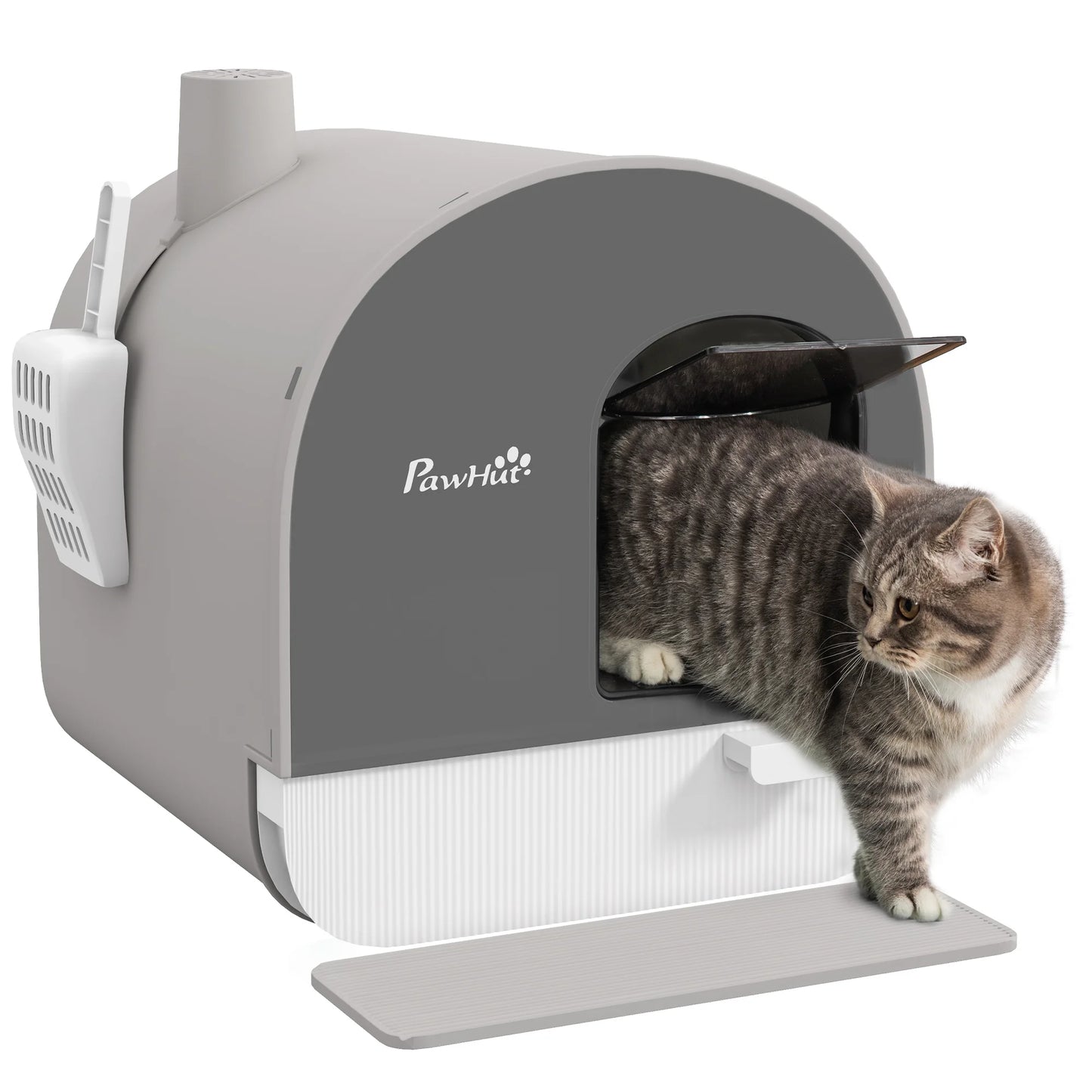 Katzenstreu-Toilette mit abnehmbarem Tablett & Schaufel (43x44x47cm)
