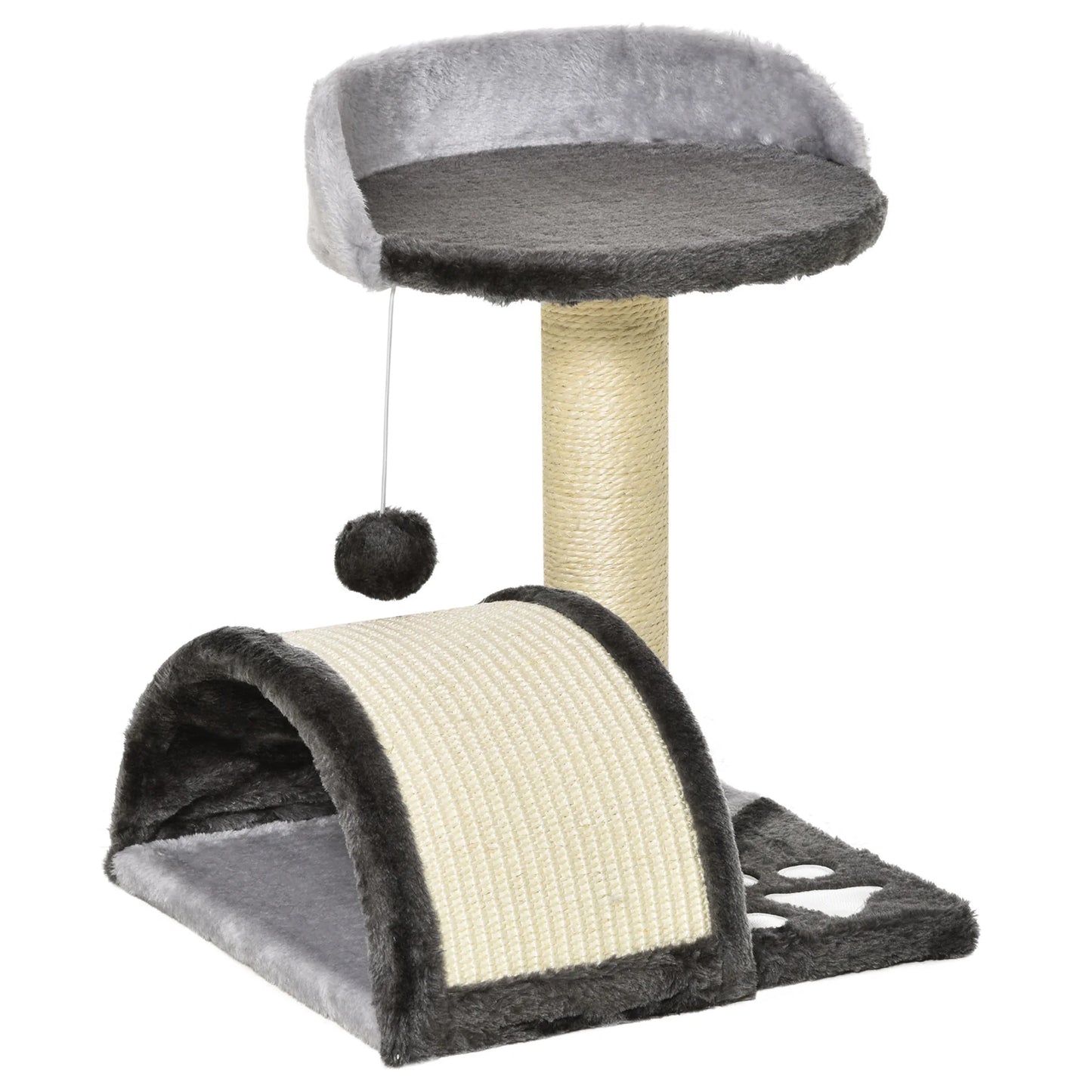 Pawhut Kratzbaum, 2-stufig mit Kratzbrett, Beige