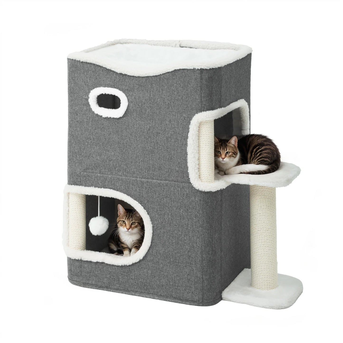 Multifunktionales Katzenhaus mit Kratzbaum & Spielzeug - Animalivo