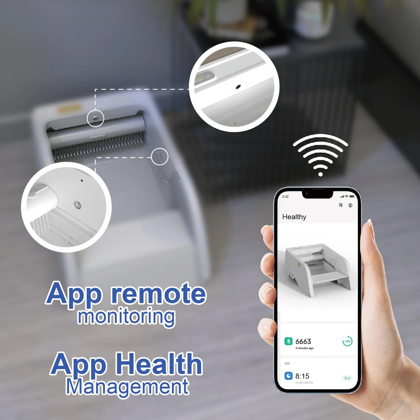 Automatische Katzentoilette, oben offen, Katzentoilette, Geruchskontrolle, App-Steuerung, großes Fassungsvermögen