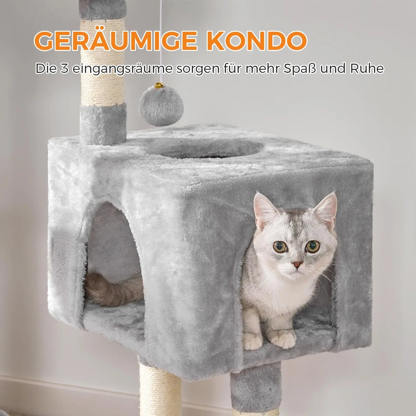 Katzenbaum (100 cm) mit Haus & Hängematte