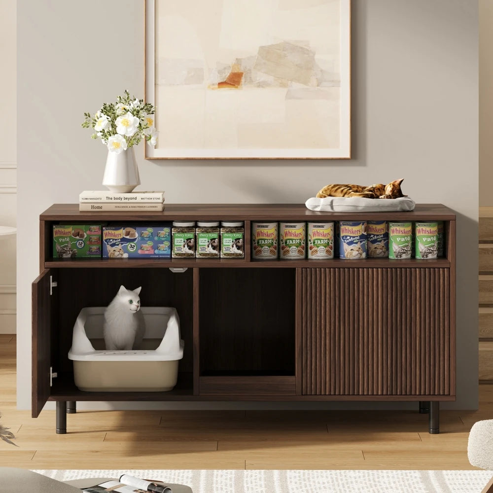 Katzenschrank (mobile Katzentoilette) – Katzenschrank/Katzenhaus mit abnehmbarer Sandentfernungsplatte, geruchsisoliert, ohne Katzentuch - Animalivo