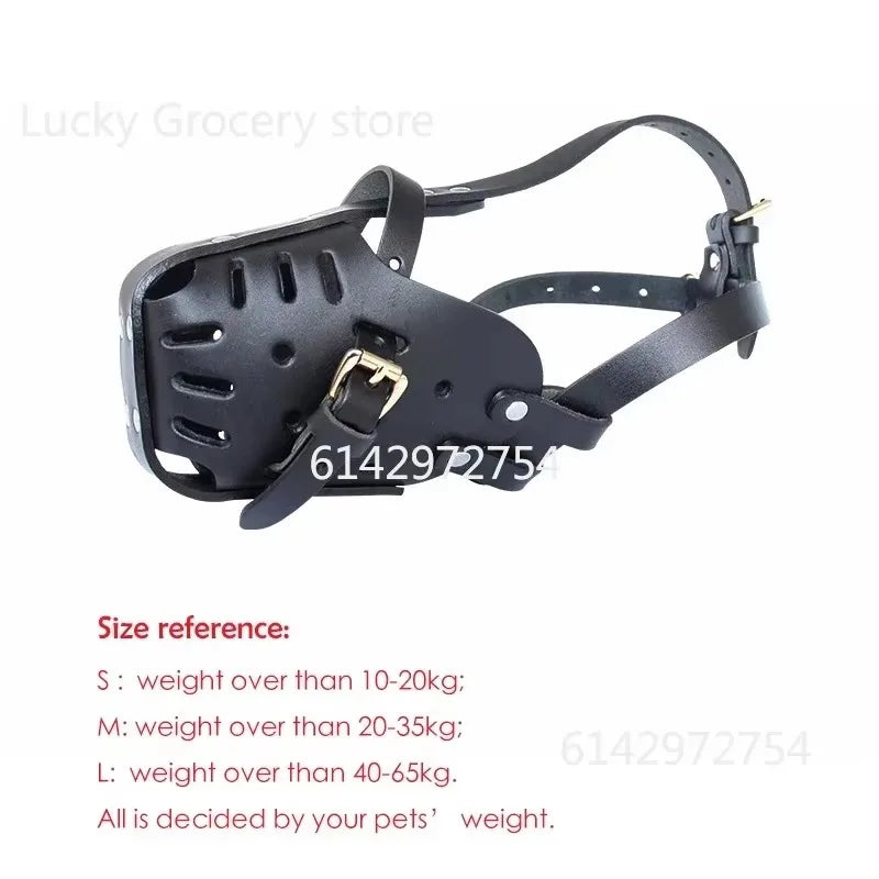 Robuster Leder-Korbmaulkorb (Anti-Biss) für Deutscher Schäferhund & Dobermann - Animalivo