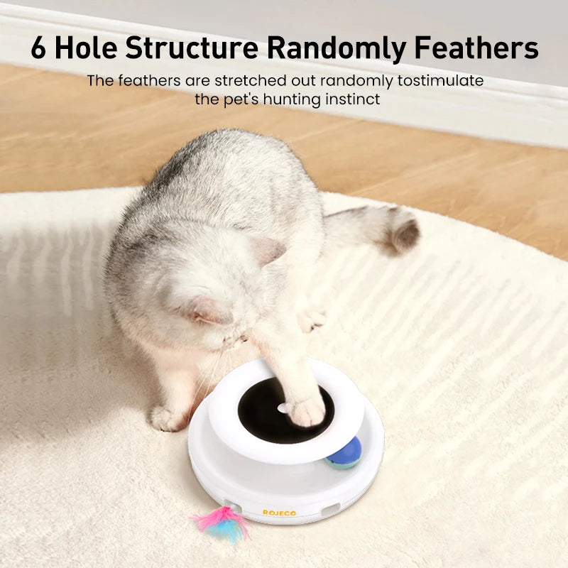 Smartes 2-in-1 Katzenspielzeug: Feder & Ball