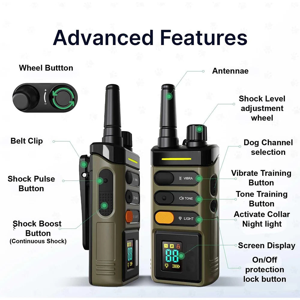 JANPET Hundetrainingshalsband mit Fernbedienung, 1600 Meter, blinkende Leuchtfeuerlichter, wiederaufladbares, wasserdichtes Hundehalsband - Animalivo