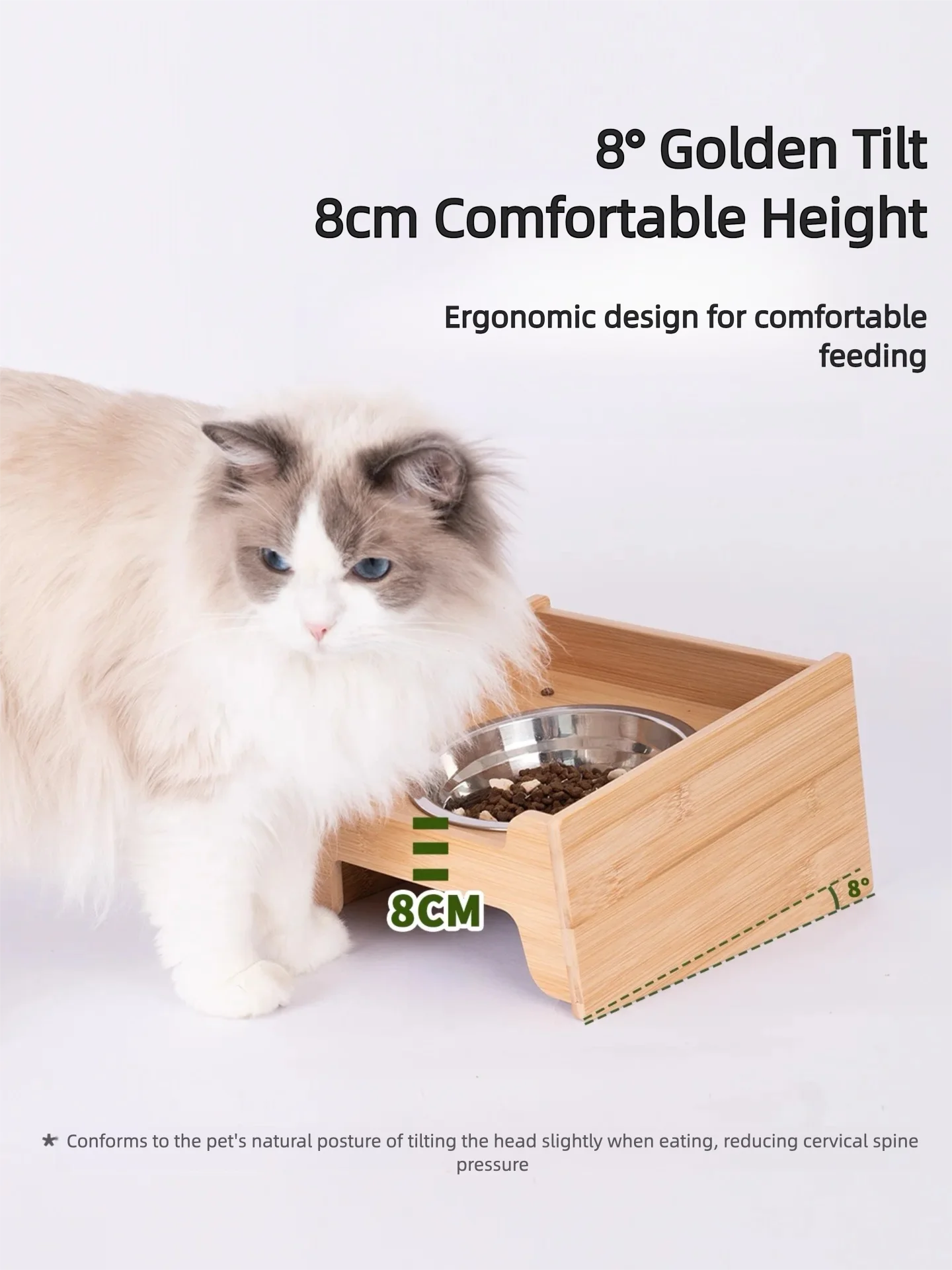 Edelstahl Futternapf-Set mit Bambusständer - Animalivo