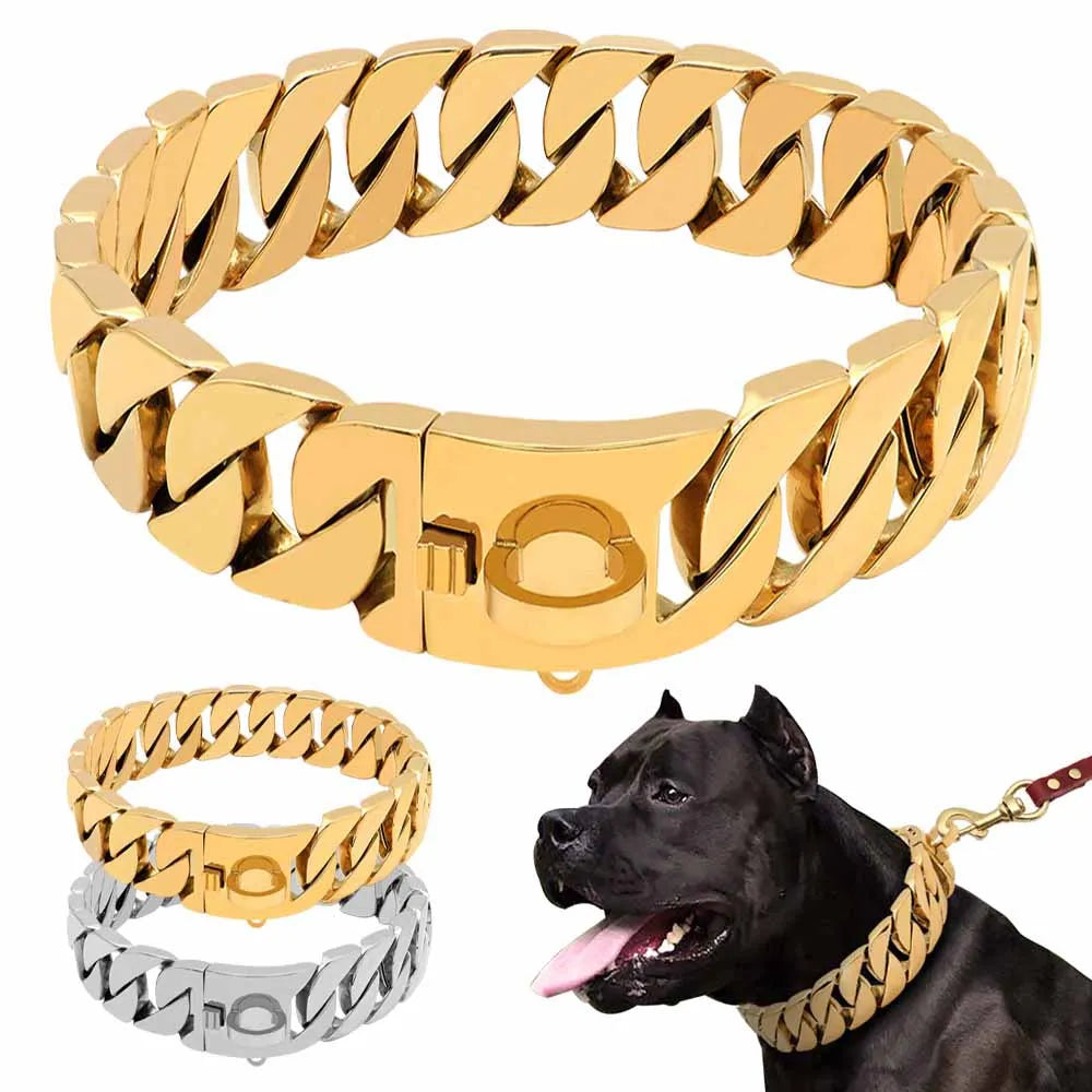 Starkes 32mm Edelstahl-Hundehalsband (Kette) – Für Pitbull, Dobermann & Bulldogge - Animalivo