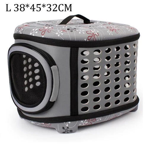 Faltbare Rosa Haustier-Tragetasche (Blumen) – Atmungsaktive Outdoor-Umhängetasche - Animalivo