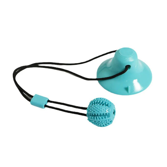 Kauspielzeug-Ball: Interaktiver Futterspender mit Saugnapf für aggressive Kauer & Zahnreinigung - Animalivo