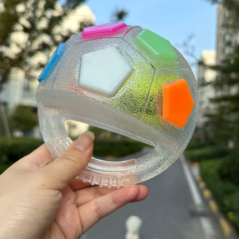 Hunde-Fußball mit Griff: Quietschendes, schwimmendes Seilspielzeug für alle Rassen - Animalivo