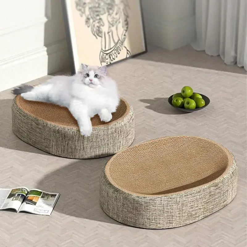 Ovale Sisal-Kratzmatte & Katzenbett