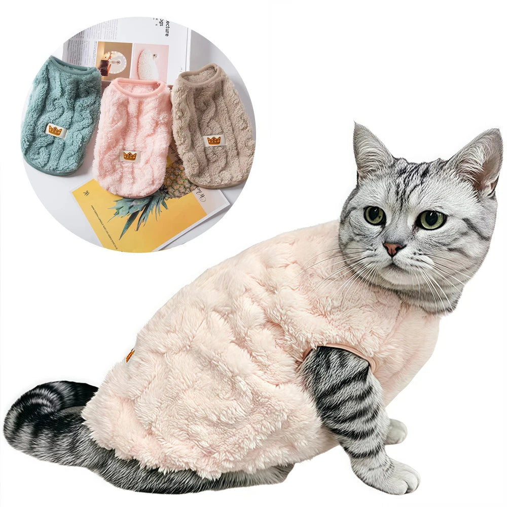 Warmes Fleece-Sweatshirt für Katzen & kleine Hunde (Herbst/Winter) - Animalivo