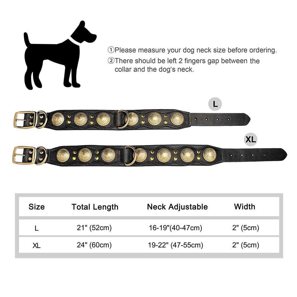 Hundehalsband aus Echtem Leder mit Spikes (Verstellbar) - Animalivo
