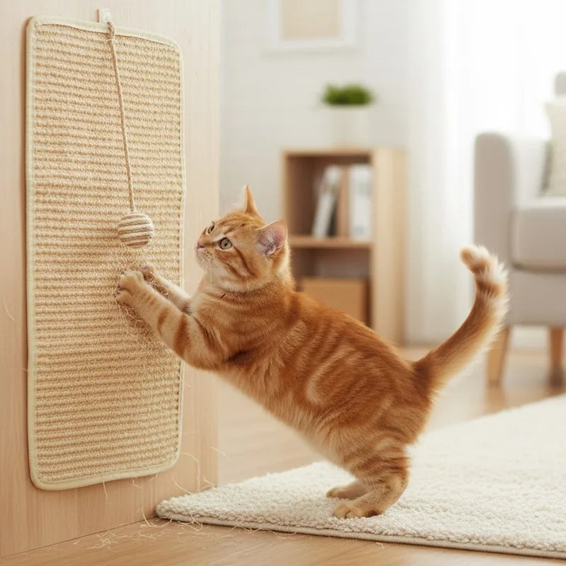 Wandmontiertes Sisal-Kratzbrett für Katzen
