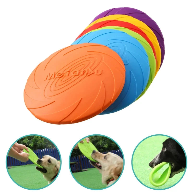 Hundespielzeug, fliegende Scheibe, Silikonmaterial, robust, beständig, Bissmarkierung, reparierbar, Haustier, Outdoor-Training, Unterhaltung, Wurfspielzeug - Animalivo