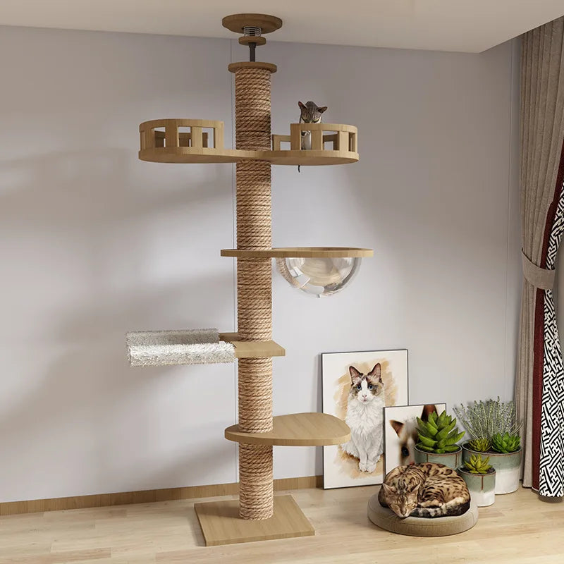 Kratzbaum Boden bis zur Decke für große Katzen