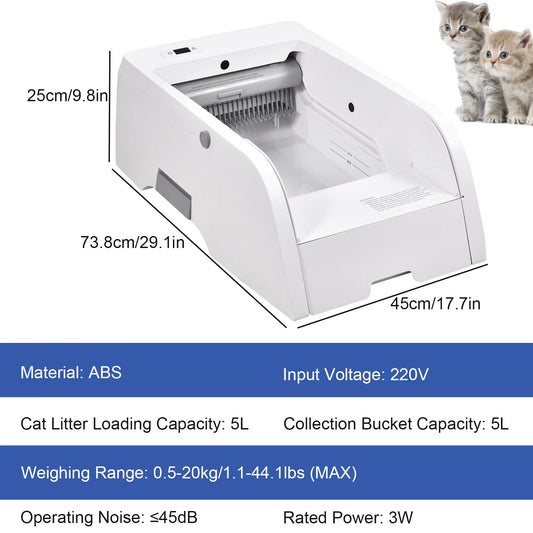 Automatische Katzentoilette, oben offen, Katzentoilette, Geruchskontrolle, App-Steuerung, großes Fassungsvermögen