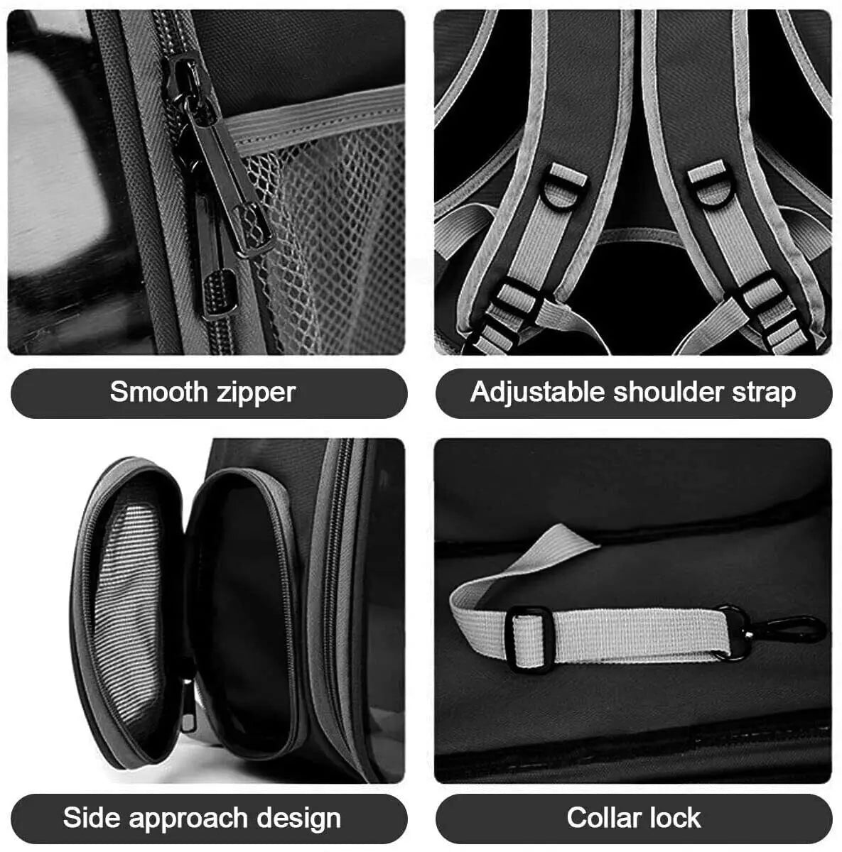 Transparenter Haustier-Rucksack: Tragbare Raumkapsel-Tasche für Katzen (42x35x25 cm) - Animalivo