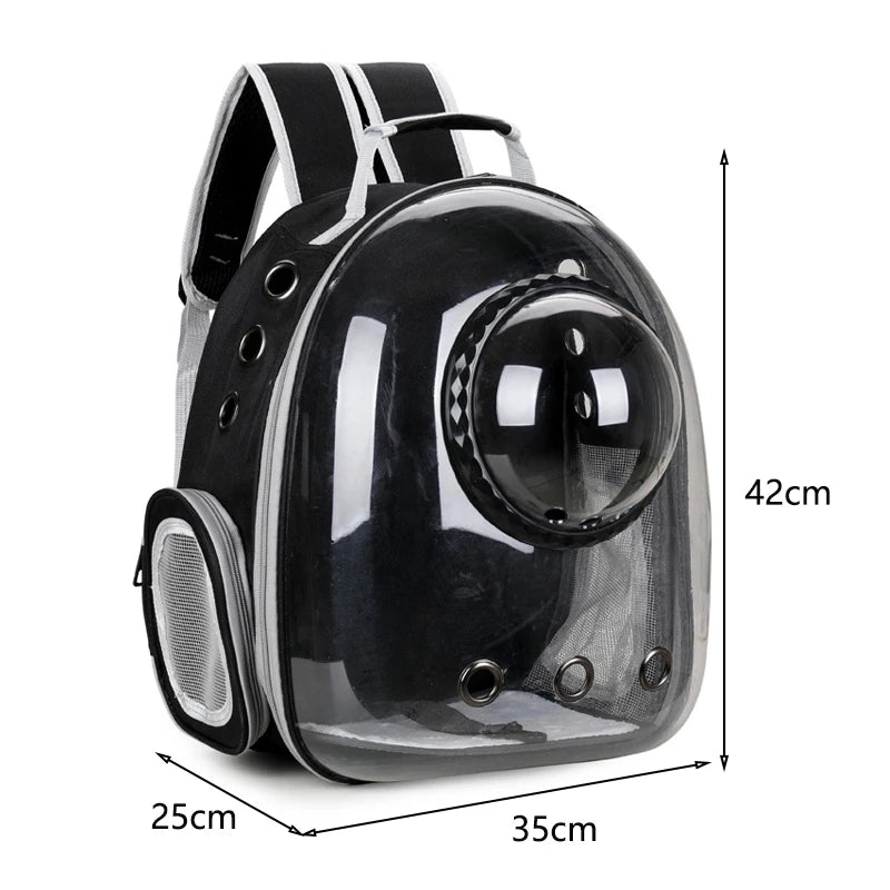 Haustier Rucksack „Raum Kapsel“ (Transparent & Atmungsaktiv) - Animalivo