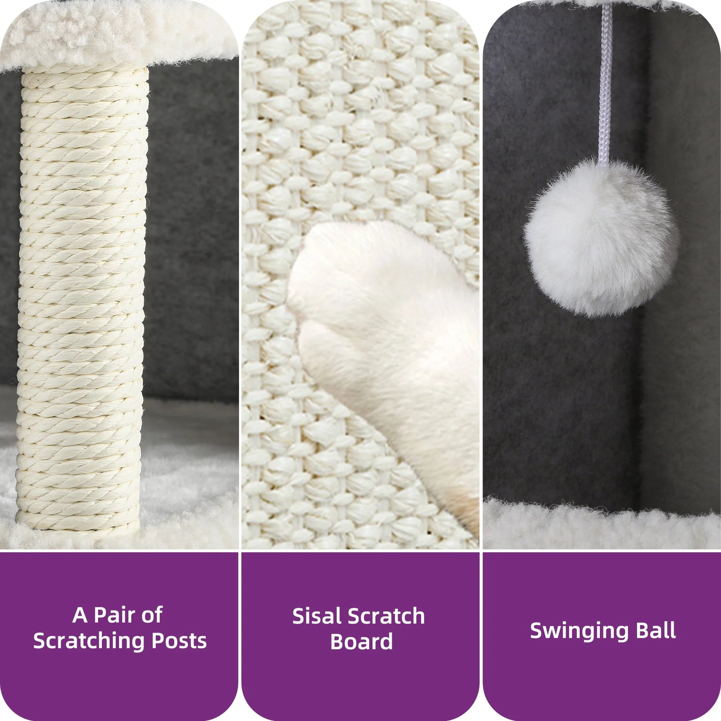 Multifunktionales Katzenhaus mit Kratzbaum & Spielzeug - Animalivo