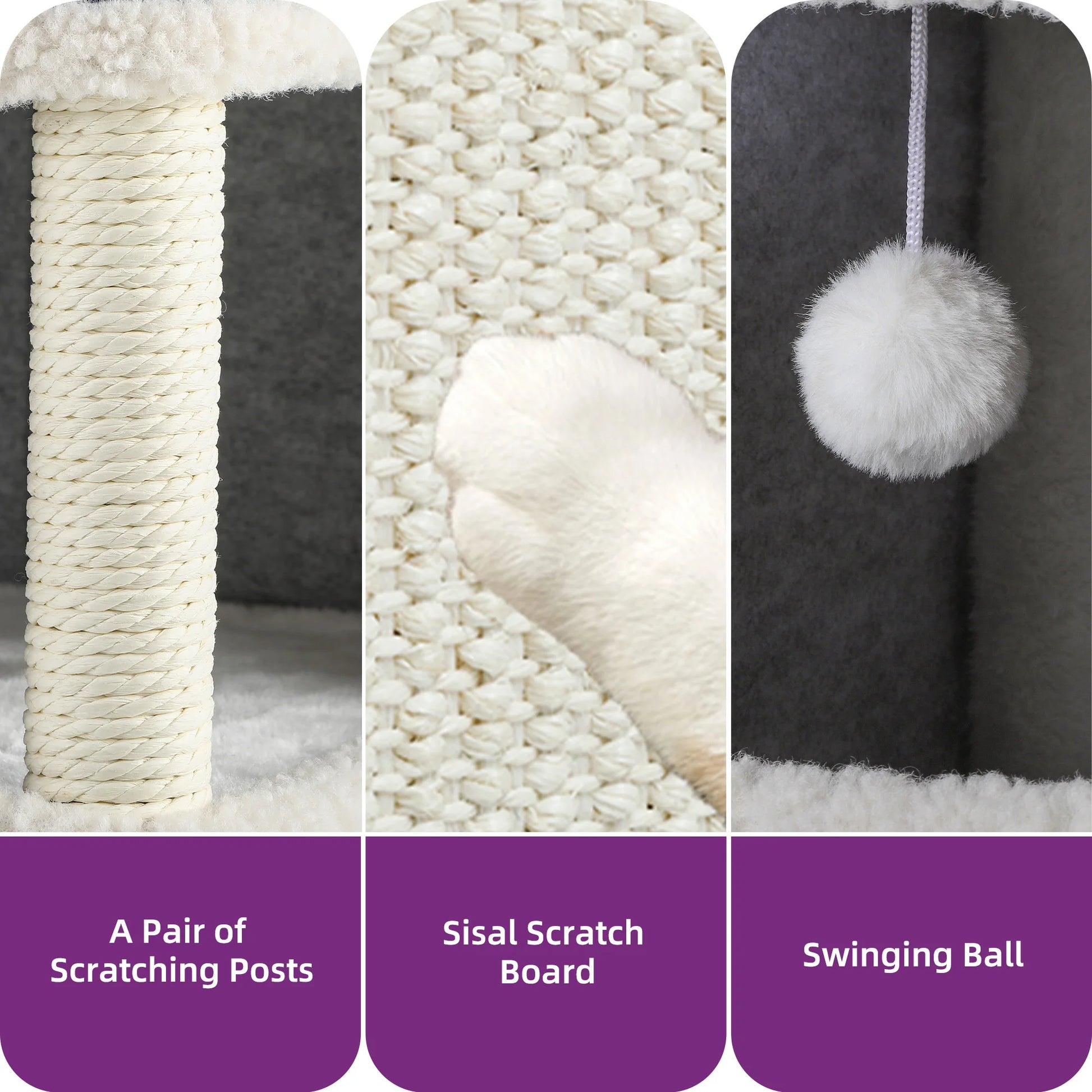 Multifunktionales Katzenhaus mit Kratzbaum & Spielzeug - Animalivo