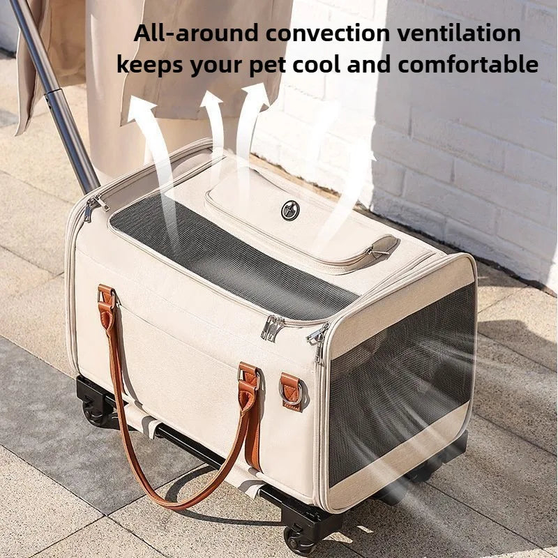 Multifunktionale Katzen- & Hunde-Tragetasche mit Trolley (Faltbar) - Animalivo