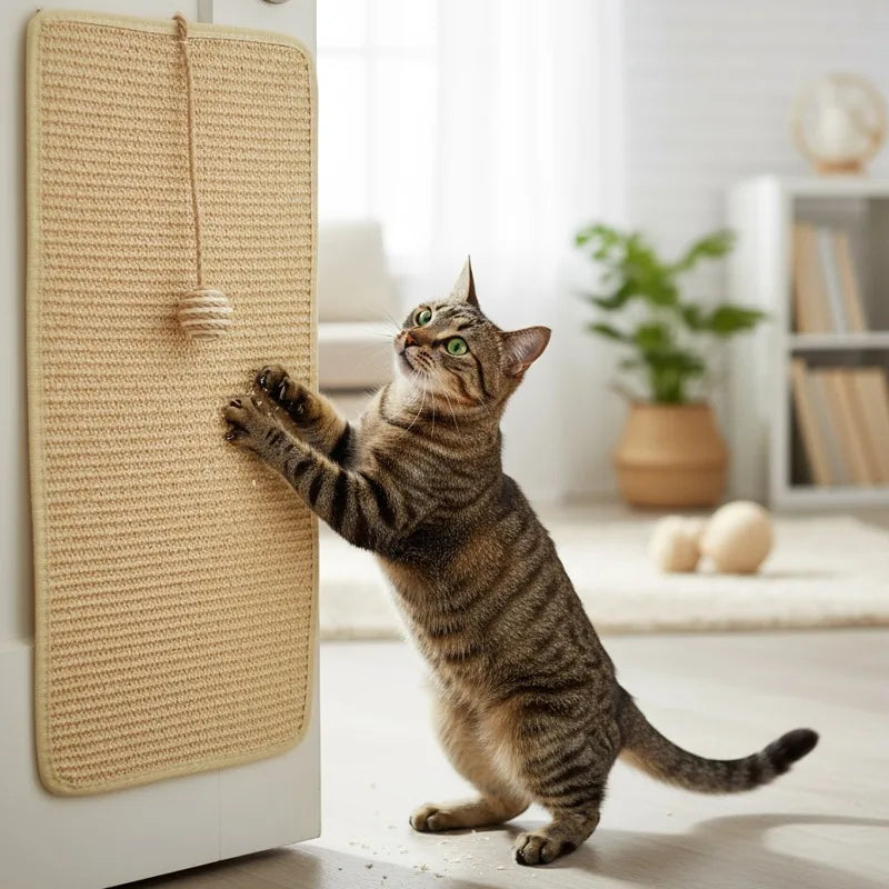 Wandmontiertes Sisal-Kratzbrett für Katzen