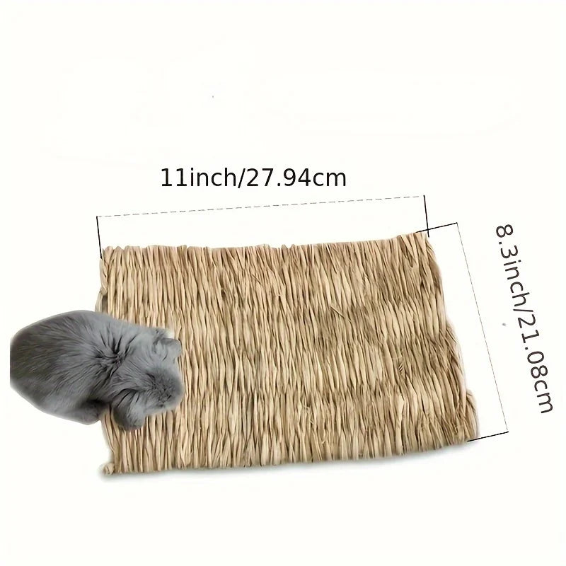 Natürliche Strohmatte für Kaninchen, Meerschweinchen & Nager - Animalivo