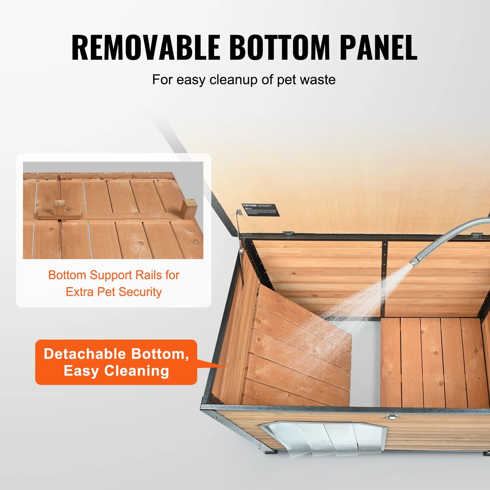 Isoliertes Outdoor-Hundehaus aus Holz mit Eisenrahmen & Klappdach - Animalivo