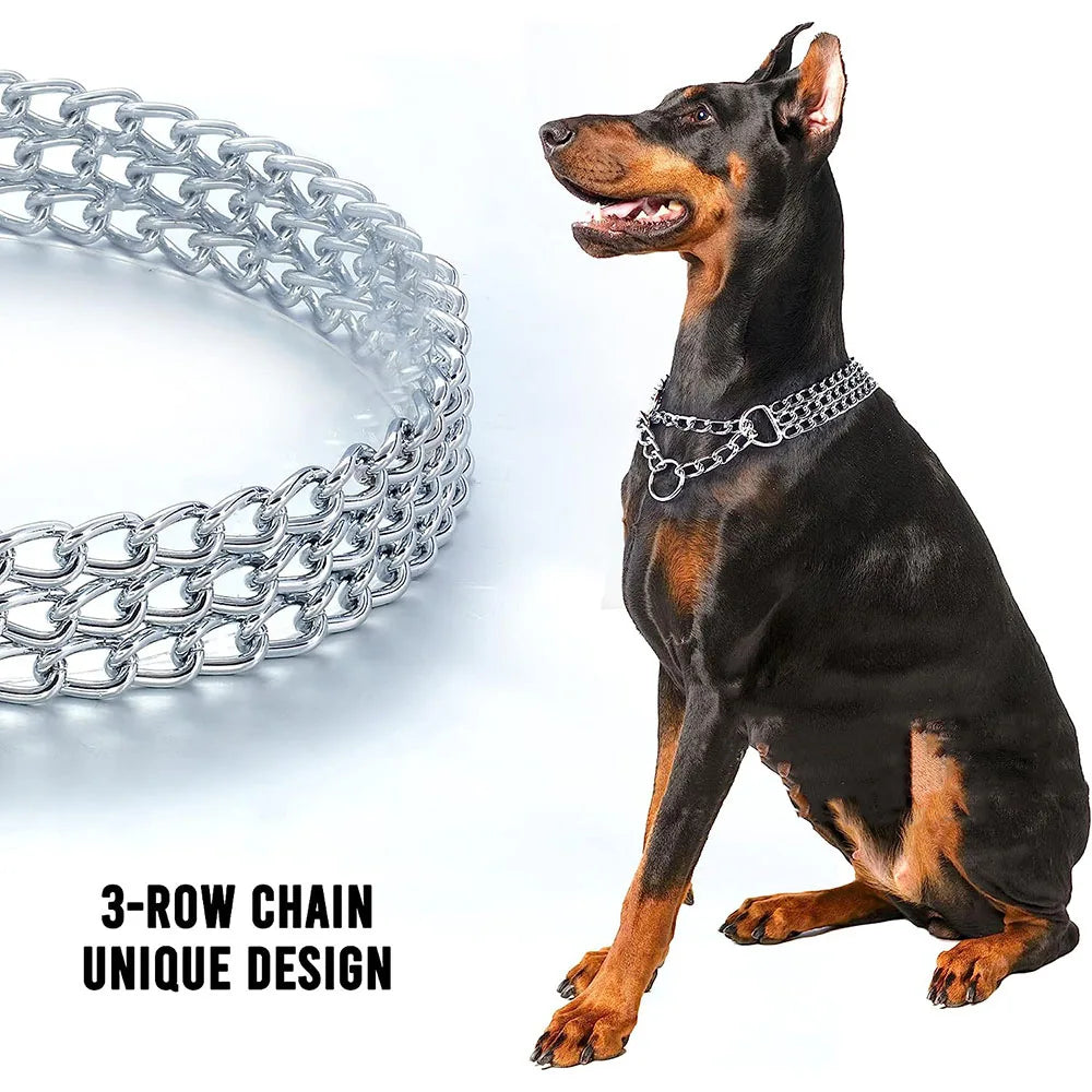 Starkes Ketten-Hundehalsband (3-reihig, Cuban Link) - Animalivo