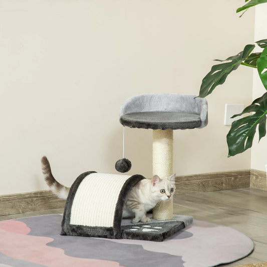 Pawhut Kratzbaum, 2-stufig mit Kratzbrett, Beige