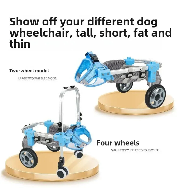 Verstellbarer Hinterbein-Rollstuhl für Hunde & Katzen mit Hüftunterstützung