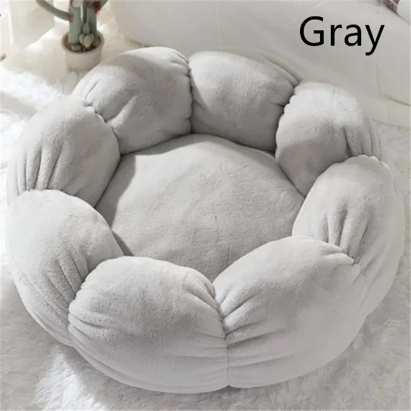 Blumenförmiges Ultraweiches Plüsch-Katzenbett - Animalivo