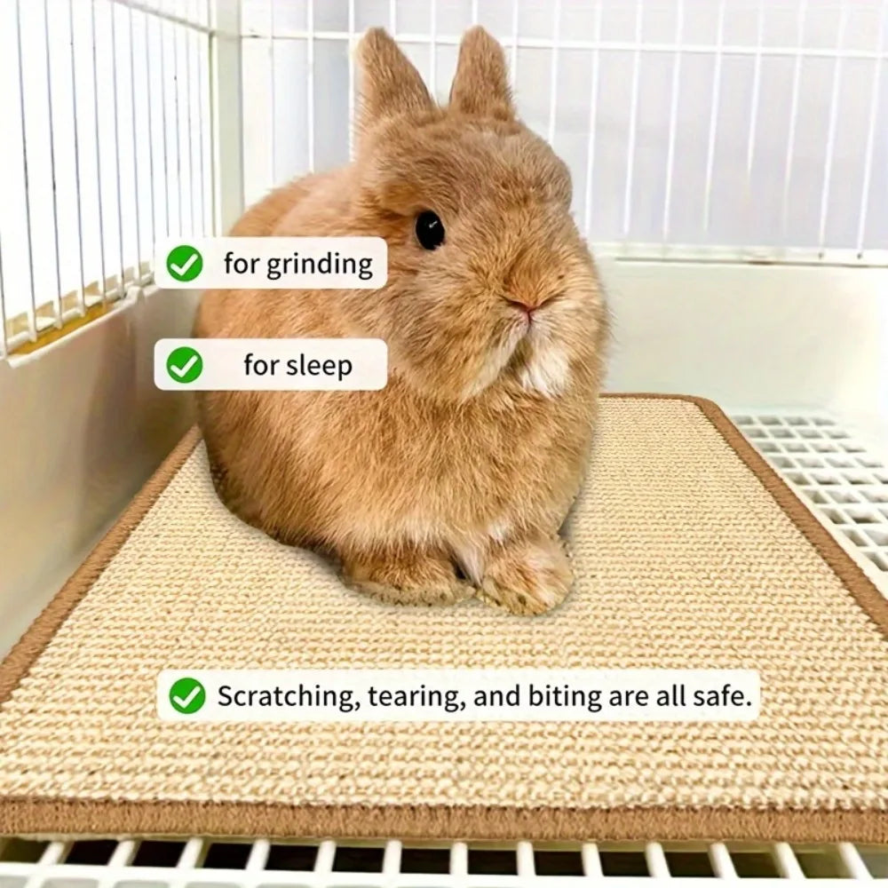 Kaninchen-Kauspiel & Kratzmatte aus Naturfaser - Animalivo