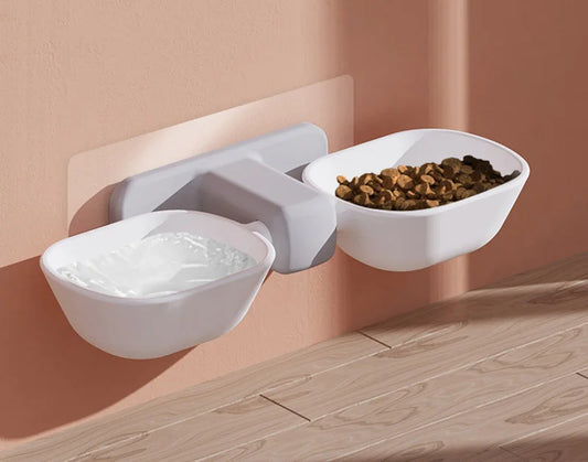 Höhenverstellbarer Wand-Doppelnapf für Katzen & Hunde - Animalivo